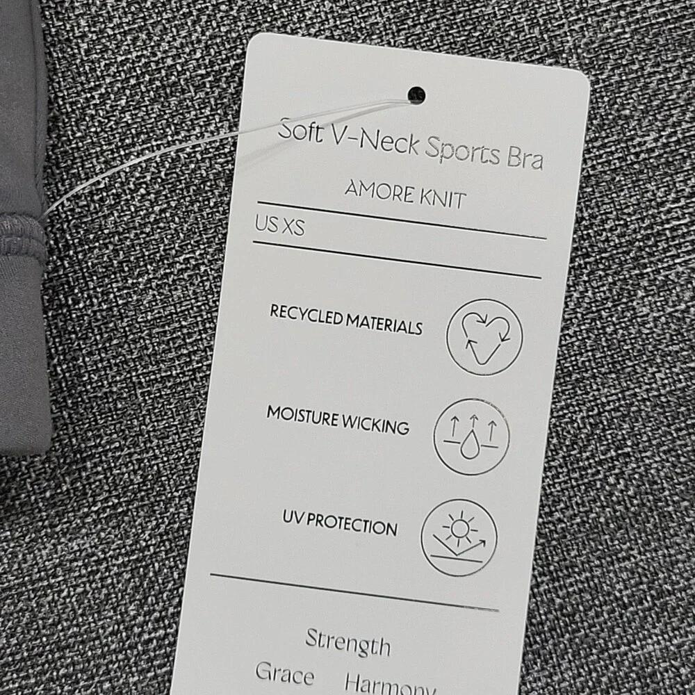 Isabella Womens Gray Moisture Wicking UV Protection Sports Bra Size XS